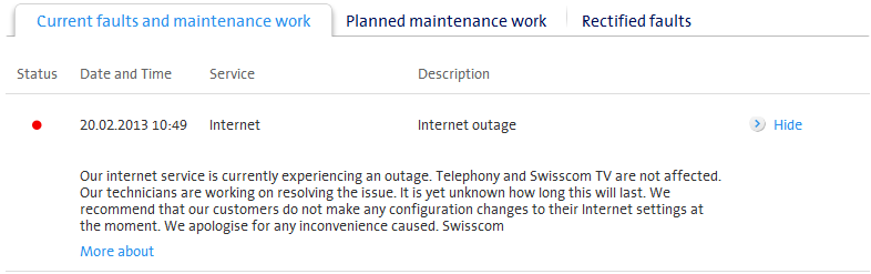 Swisscom outage