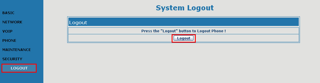 UTT-900B Logout