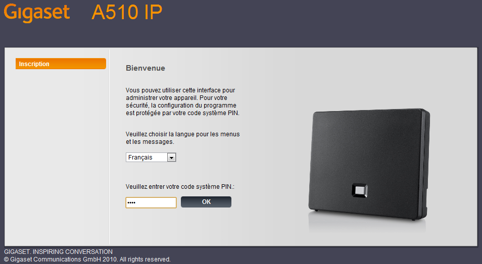 Inscription A510IP