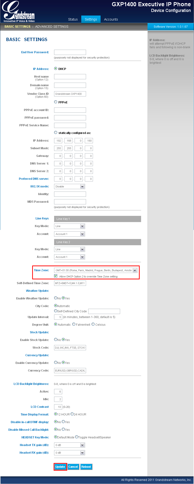 GXP1400 Basic Settings