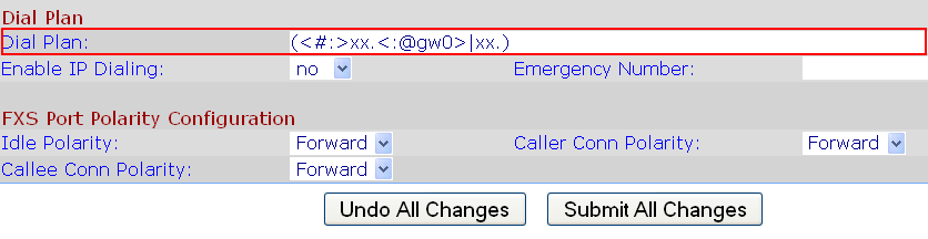 Linksys SPA 3102 Dial Plan section