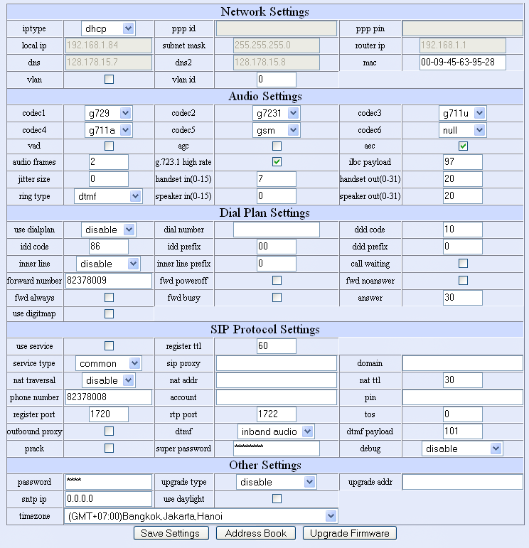 Atcom admin page