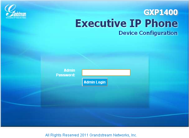 GXP1400 Administrateur Login